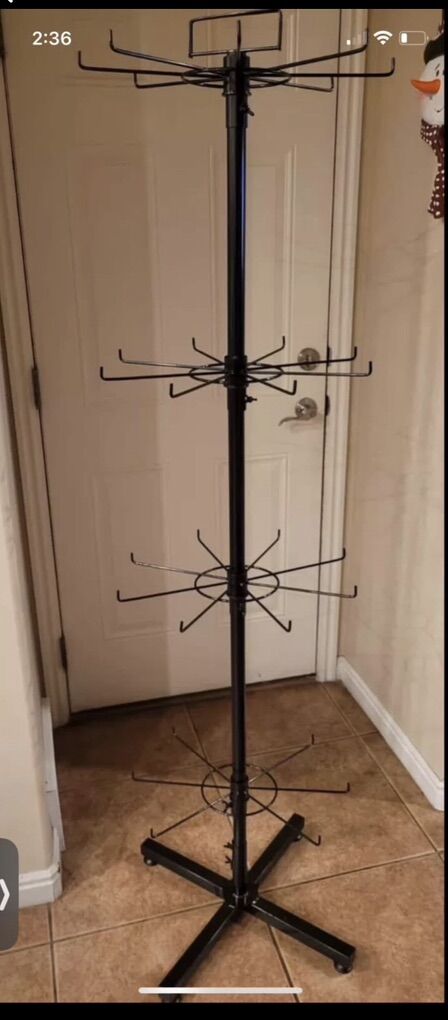 Floor Spinning Display Racks 4 Tier Adjustable