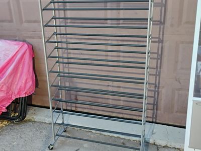 10 Tier Shoe Rack/Tower With Wheels That Lock