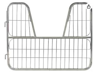 Small Metal Stall Gate with Yoke, Powder-Coated Steel,