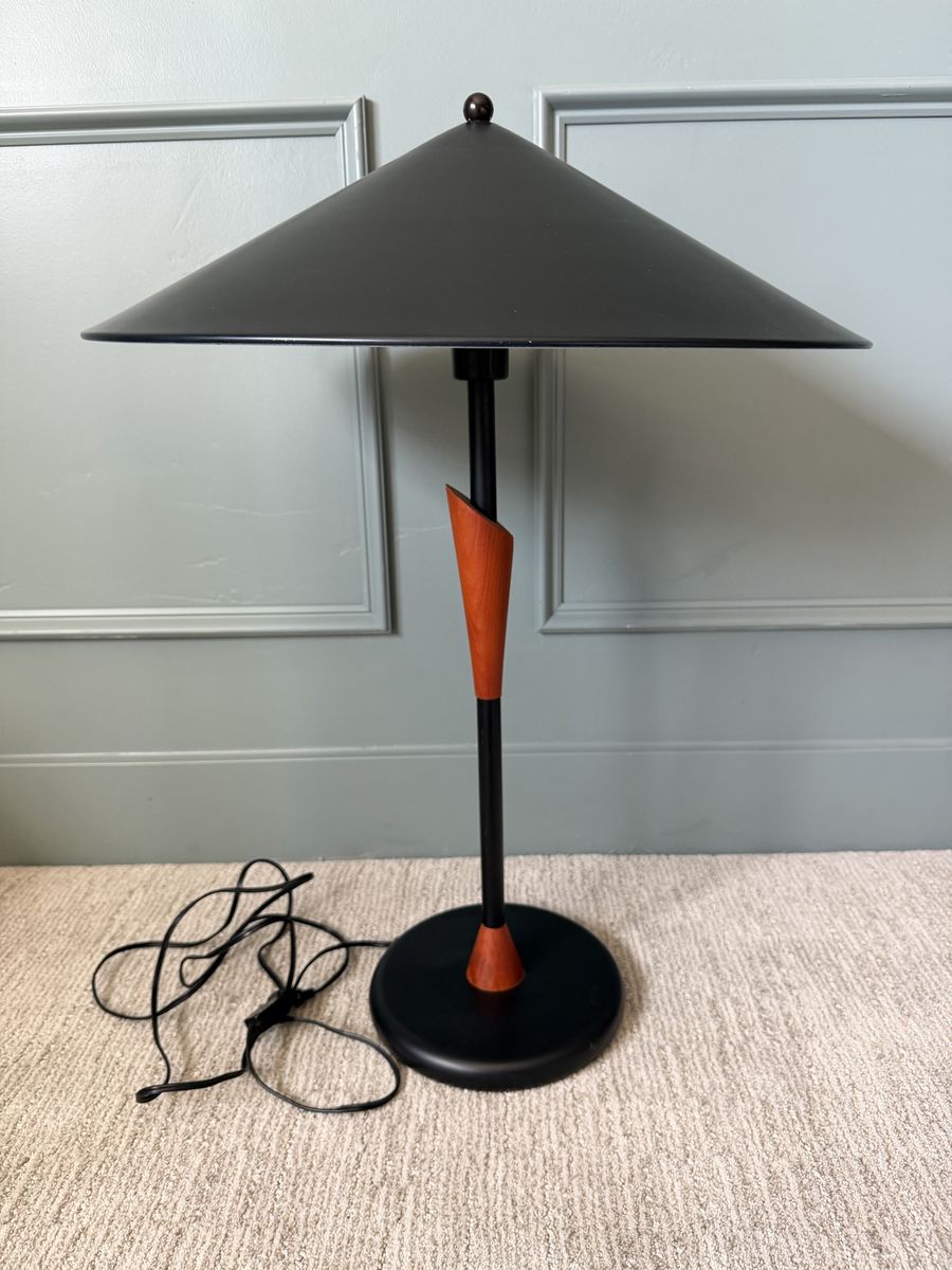 Large vintage postmodern Memphis style table lamp