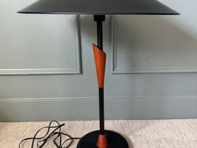 Large vintage postmodern Memphis style table lamp