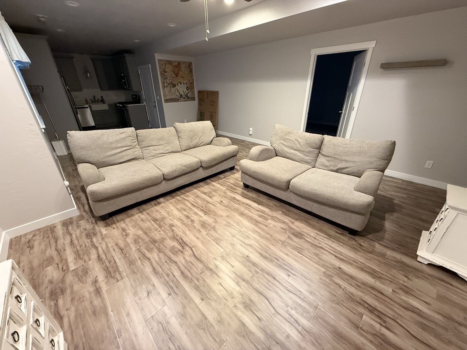 Modern Neutral Sofa + Loveseat Set