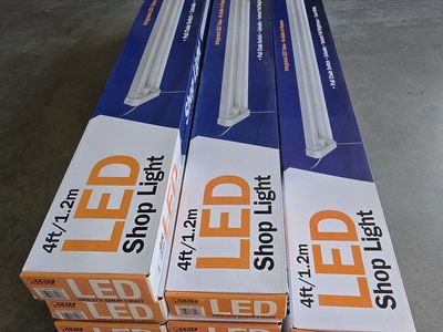 New 4ft LED Shop Light Fixtures with Pull Chain Switch, Linkable, (Single/6-Pack)