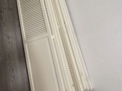 Wood Bifold Louvered Closet Doors - Two 72" Sets, One 60" Set