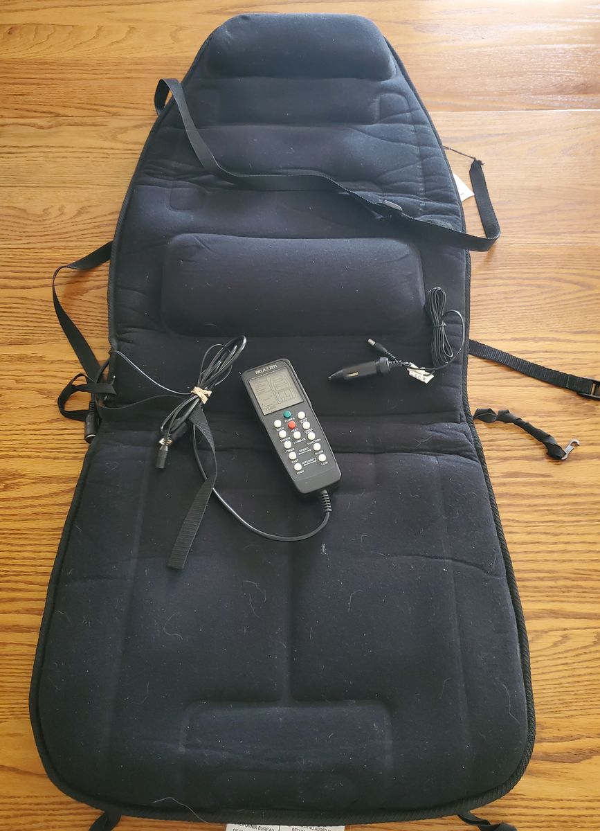 Relaxen 60-2910P, 10-Motor Massage Seat Cushion w/ heat & Extra Foam Back