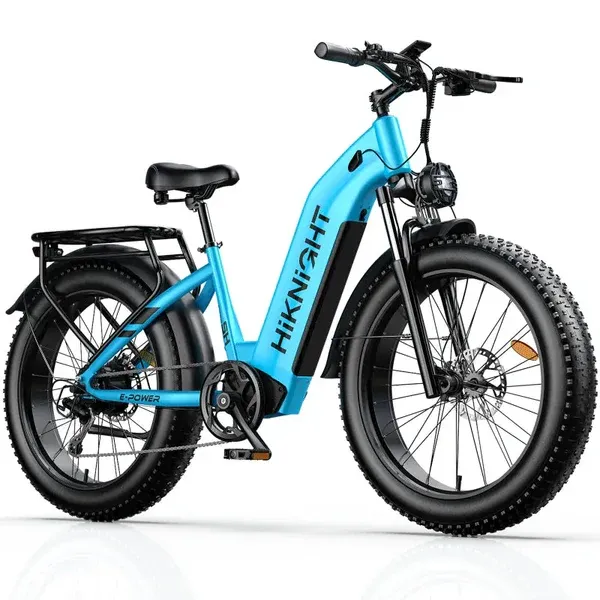 HiKNiGHT H2 Electric Bike, 1000W/Peak 1600W 52V 20AH Battery EBike Fat Tire 32MPH, Hydralic Brake, BLUE
