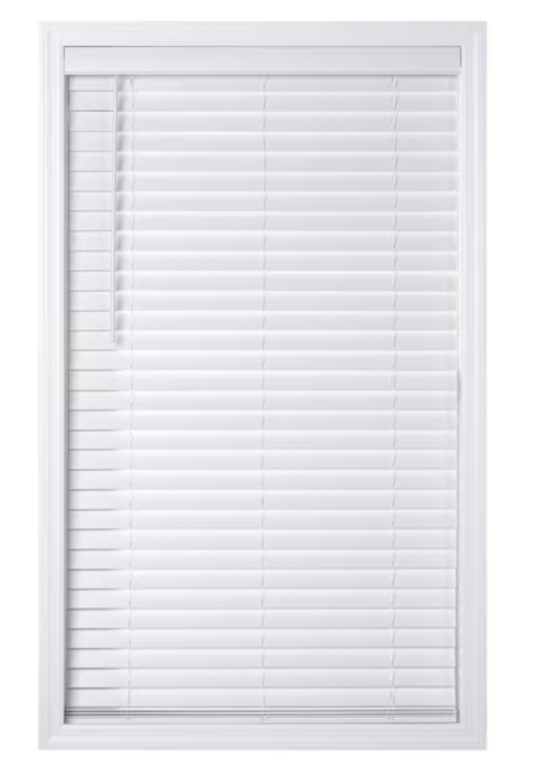 New in box! White Faux Wood Blinds - 2” x 31” x 48”
