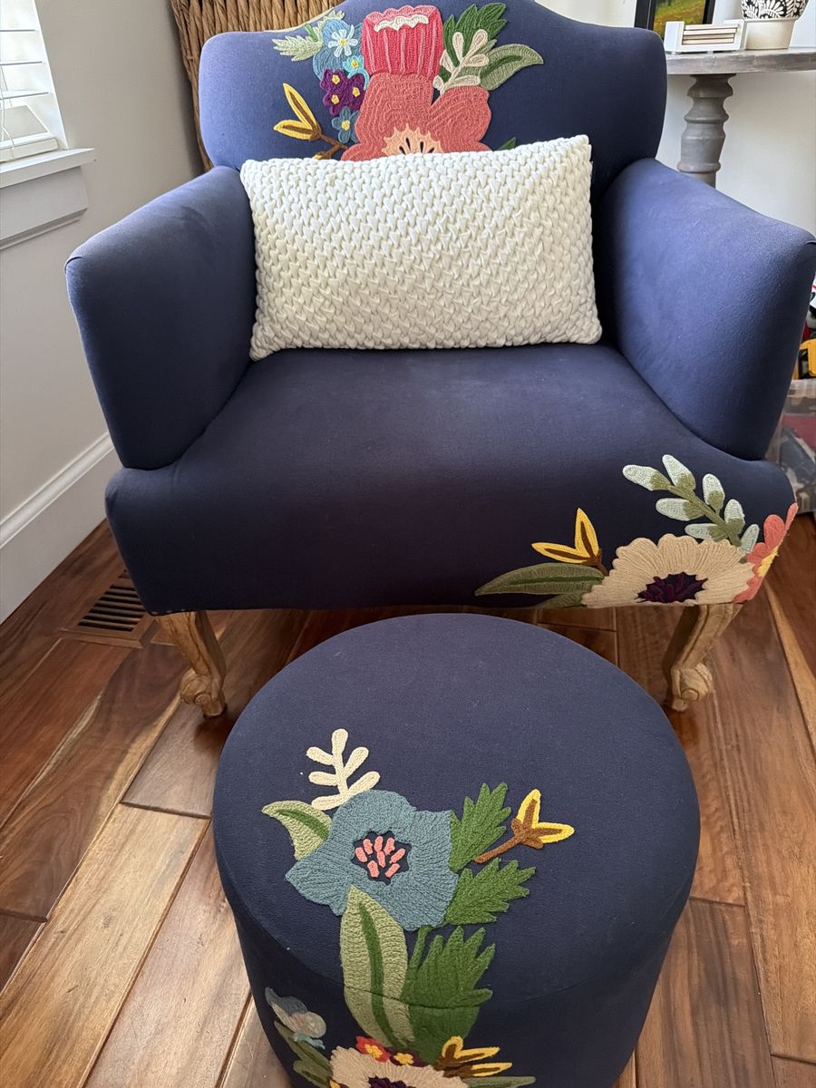 Chair and footstool