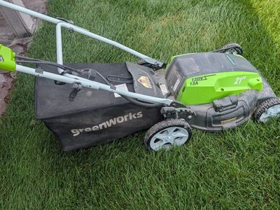 Greenworks 21" 13-Amp 120V Corded Electric Lawn Mower with Rear Grass Catcher Bag
