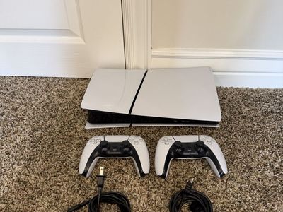 Sony PlayStation 5 PS5 digital Console with 2 DualSense Controllers & Cables - Excellent Condition