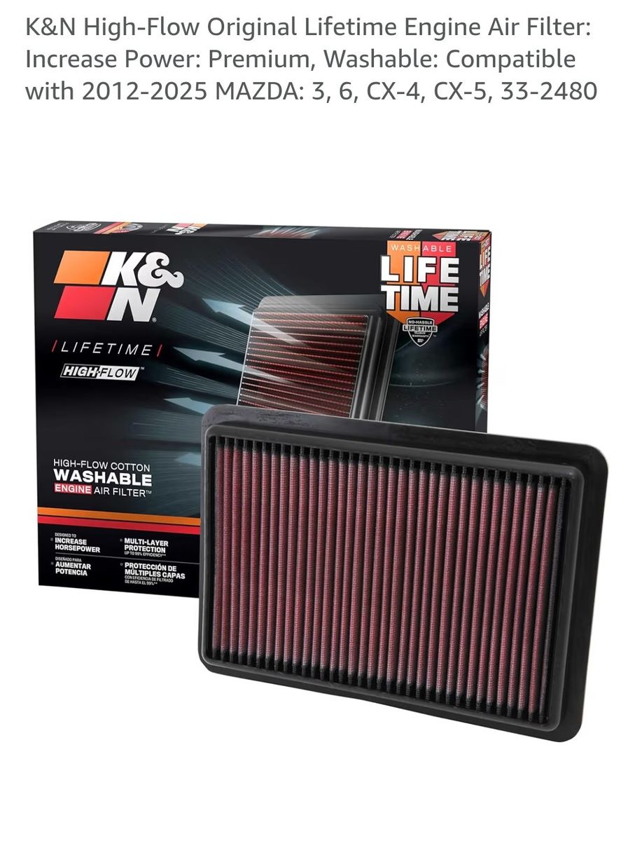 K&N Air filter for Mazda