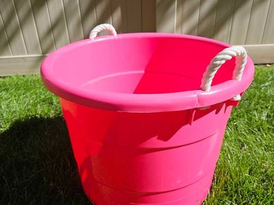 Giant Toy Bucket (16" tall, 21" wide at top) - pink