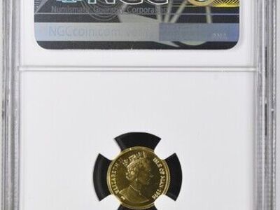 1996 Isle of Man 1/25 Oz (.9999) Gold NGC MS66