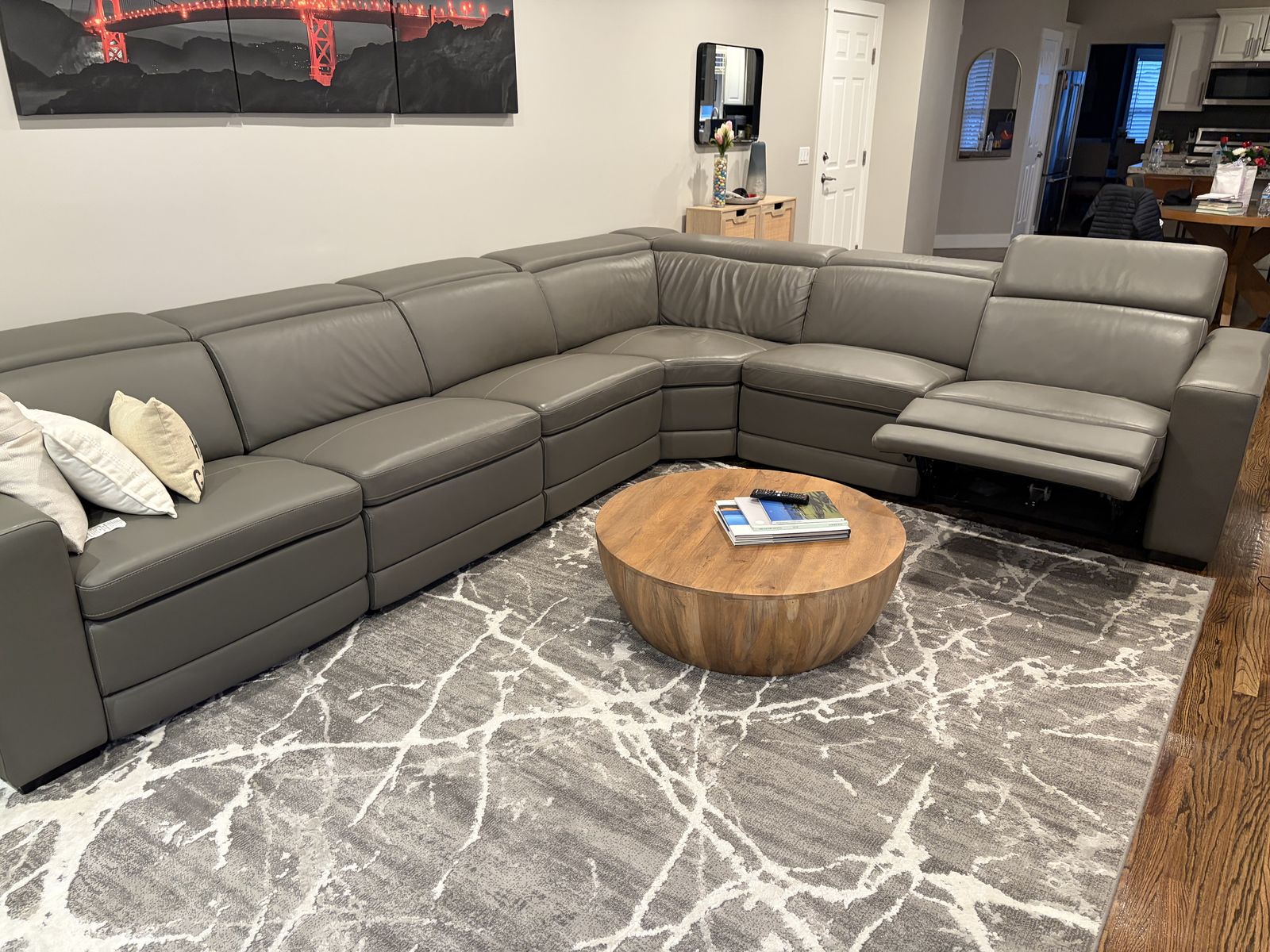 Ashley Furniture Grey Leather Sectional
