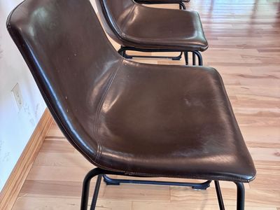 Estate Sale – Set of 3 Bar Height Leather Chairs