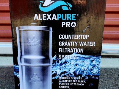 Alexapure Pro Countertop Gravity Water Filtration System Stainless Steel 2.25 Gal
