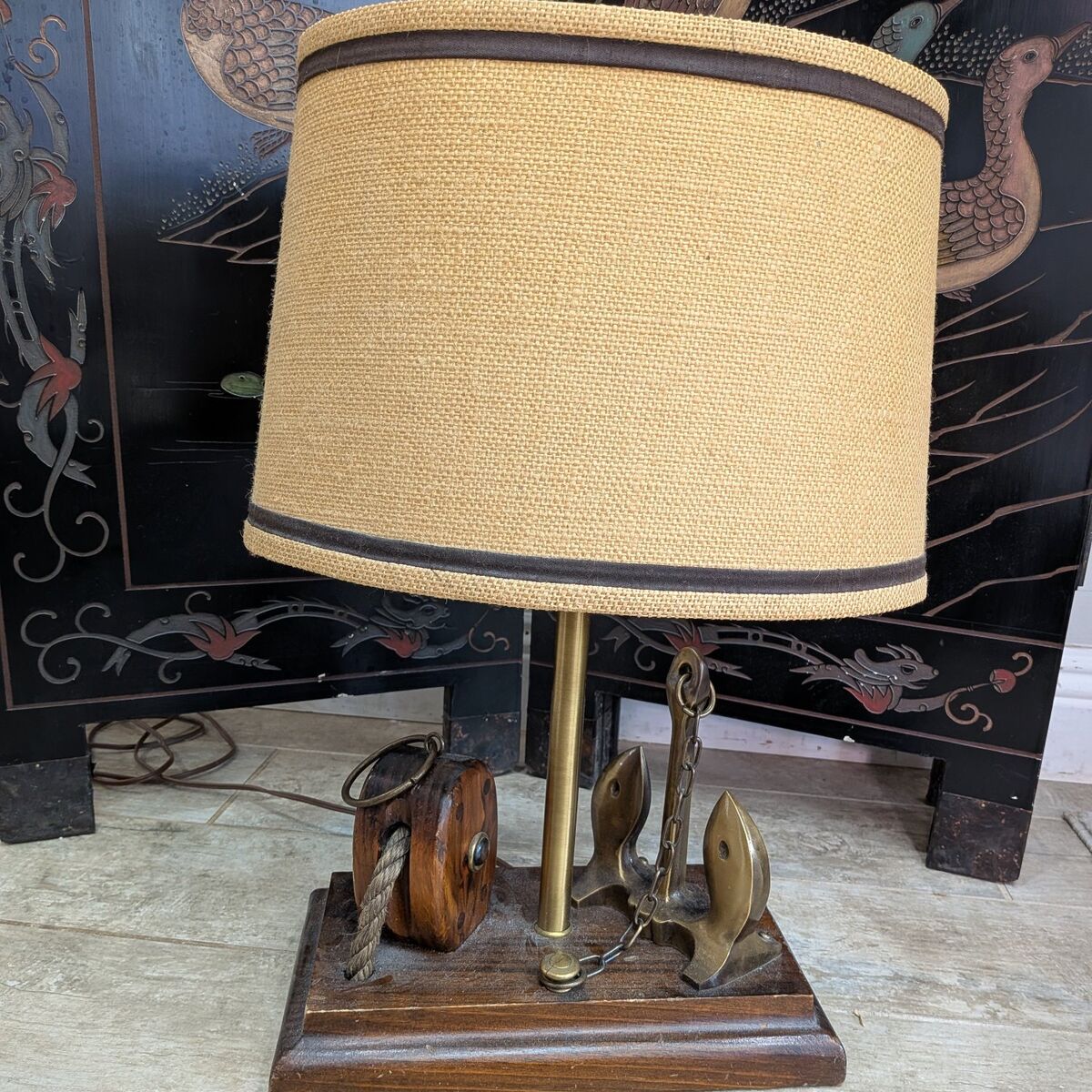 Vintage maritime nautical table lamp