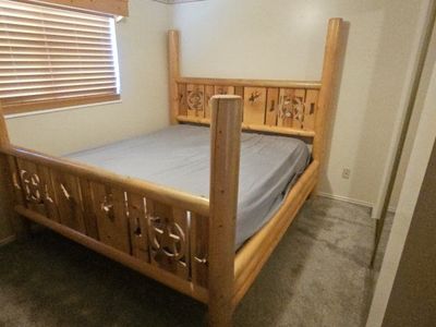 Rustic Log Bedroom Set - Bed Frame, Dresser & Matching Mirror