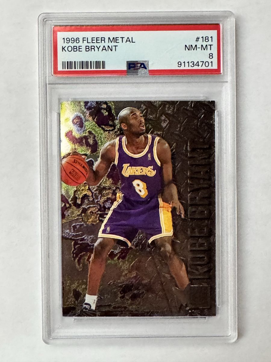 1996 Fleer Metal Kobe Bryant Rookie Card #181 PSA 8 NM-MT