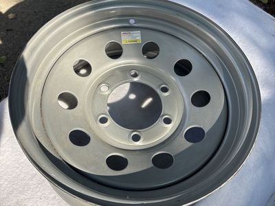 Silver Steel Trailer Wheel Rims 15x6 6 Lug 2860 lbs Max Load