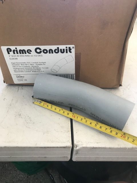 Qty 5- 2" PVC conduit 22.5 elbow