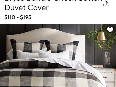 NEW Pottery Barn King Duvet + Shams Buffalo Check