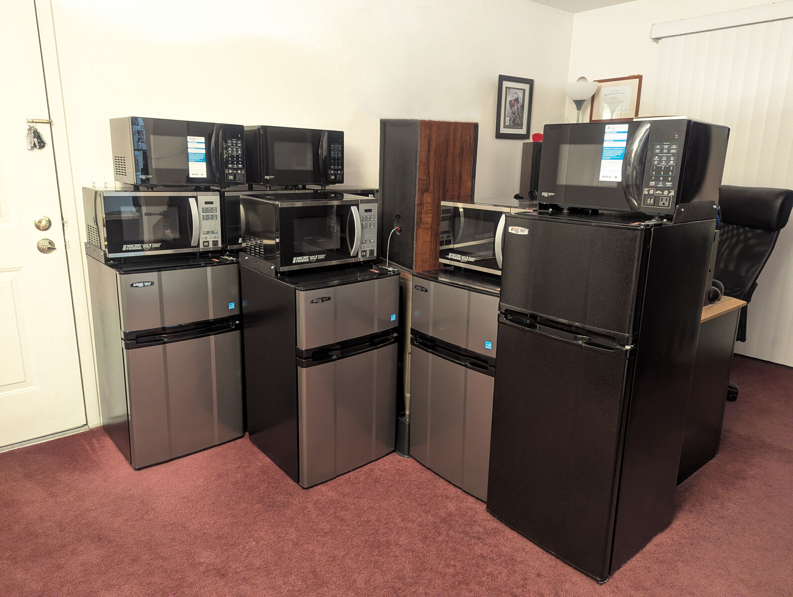 stainless steel mini fridge / freezer / 1100 watt microwave