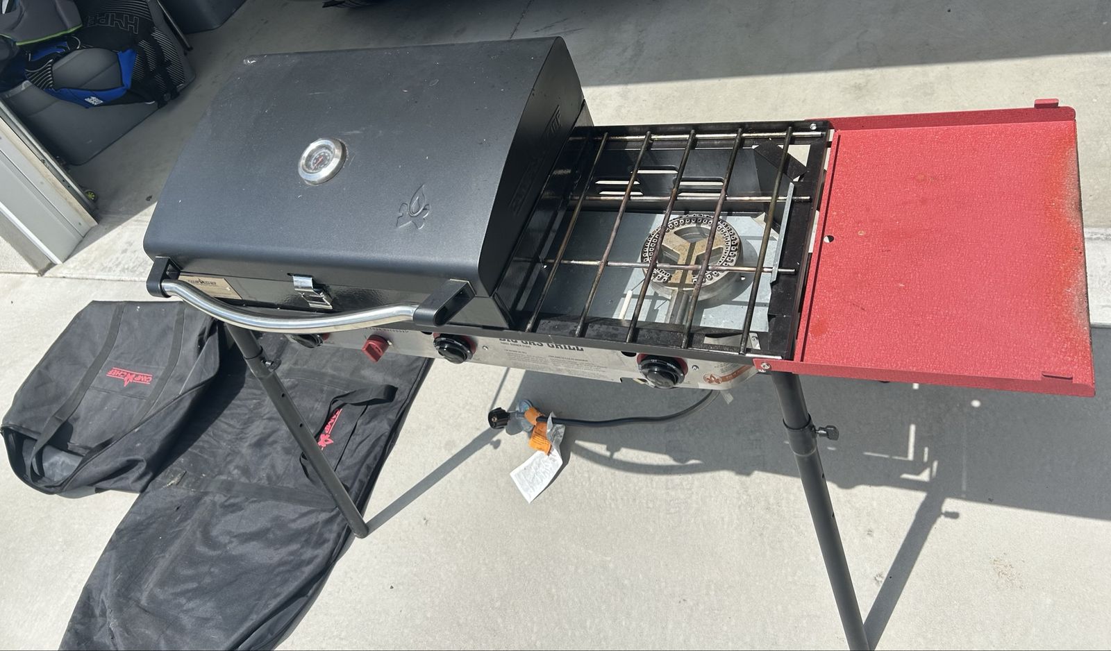 Camp chef 3 burner with grill box