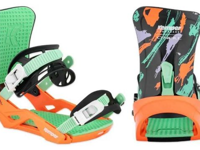 Kemper Freestyle Snow Board Bindings M/L O'Neill Rampage Orange/Lime Green