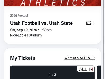 3 Utah Football vs Utah State Tickets - Sat Sep 19 2026 - Section N26