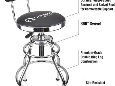 NEW!!! Olympia Tools 82-738 300lb Capacity 360-Degree Swivel Hydraulic Garage/Shop Stool