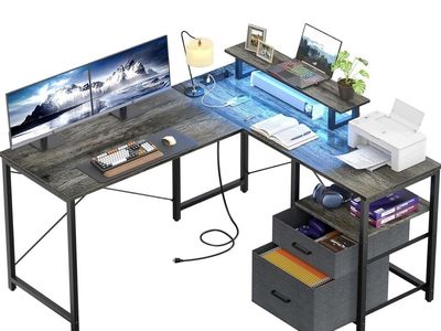 L Shaped Desk With Drawers