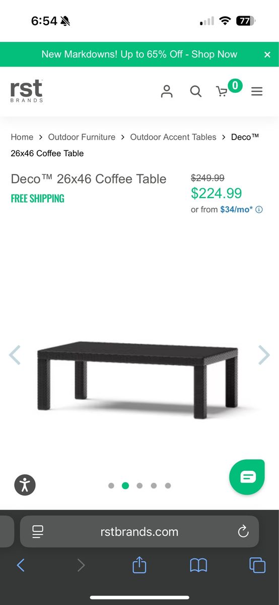 Outdoor coffee table
