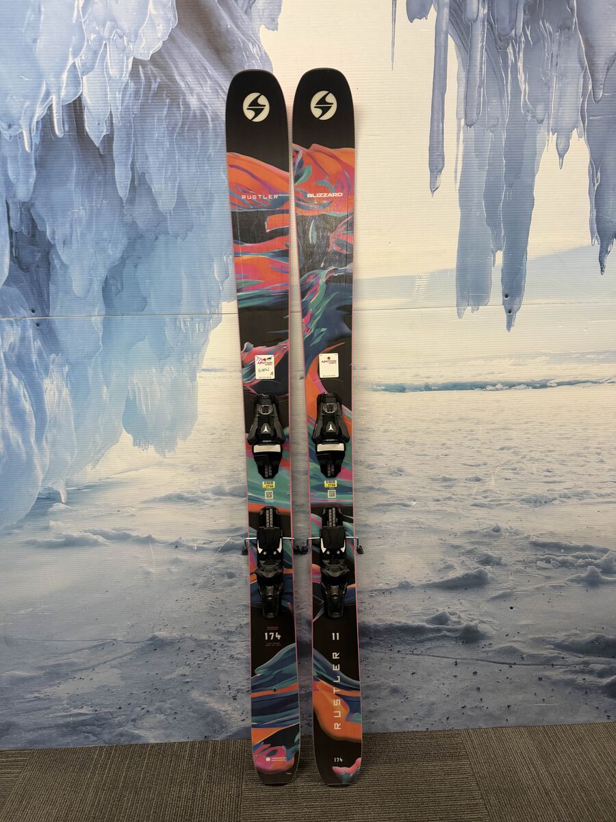 Blizzard Rustler 11 174cm Skis w/ Atomic Strive 13 Demo Bindings Lightly Used 2026