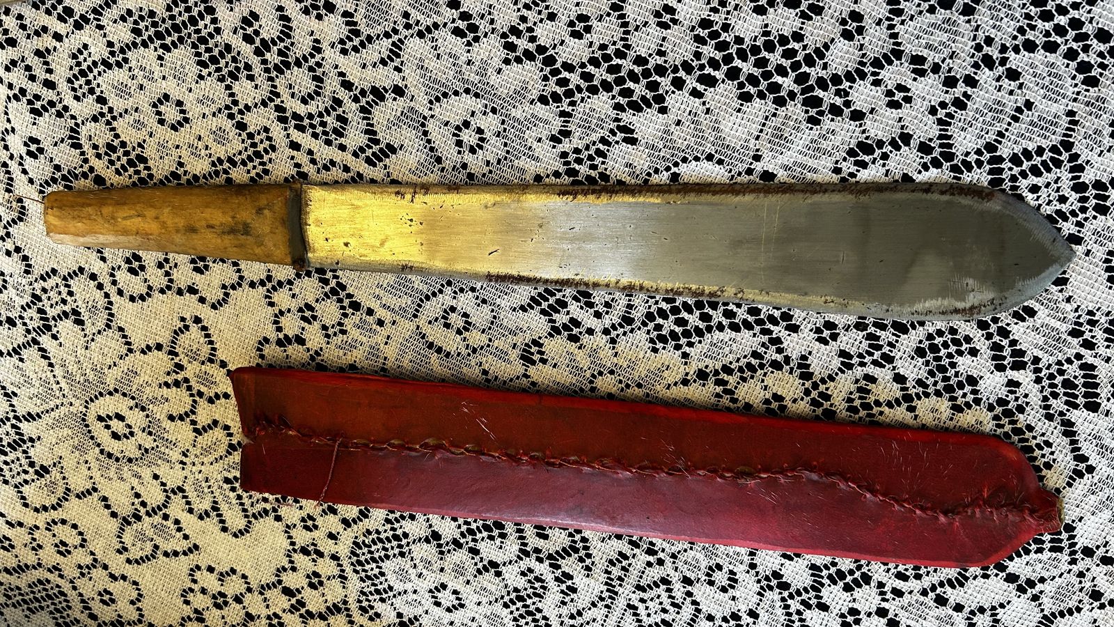 Unique authentic handmade Maasai Warrior African spear / knife / machete Kenya Africa hand crafted Masai Mara 2 pc