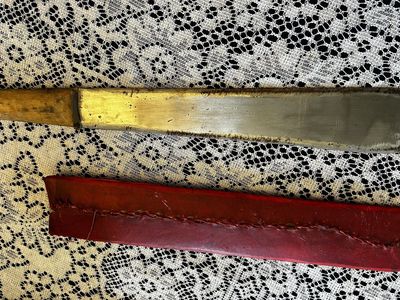 Unique authentic handmade Maasai Warrior African spear / knife / machete Kenya Africa hand crafted Masai Mara 2 pc
