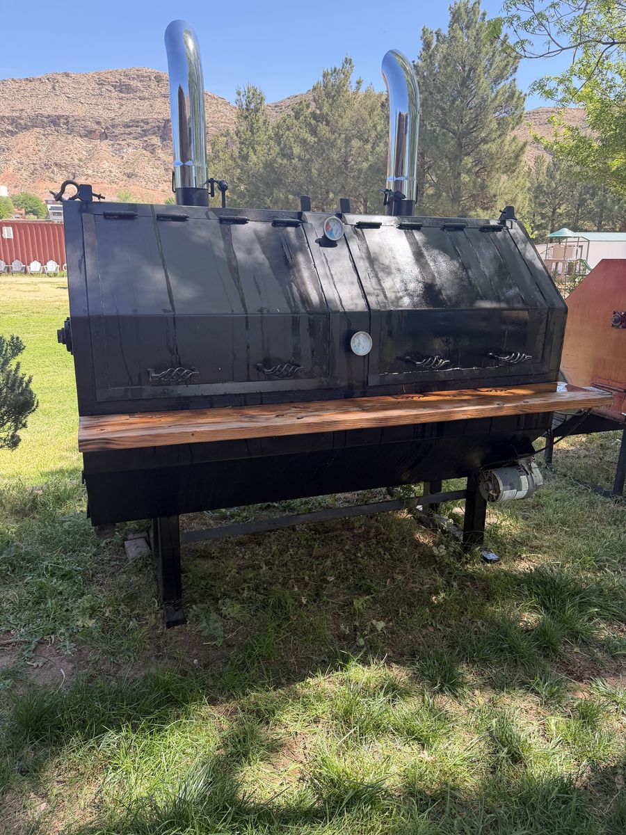 Custom rotisserie smoker
