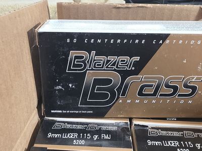 Blazer Brass 9mm Luger 115 Grain FMJ Ammunition 15 Boxes of 50 (750 rounds)