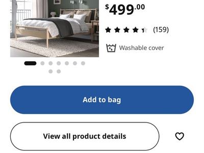 Used IKEA BJÖRKSNÄS Queen Bed Frame w/ Slats – Solid Birch Wood
