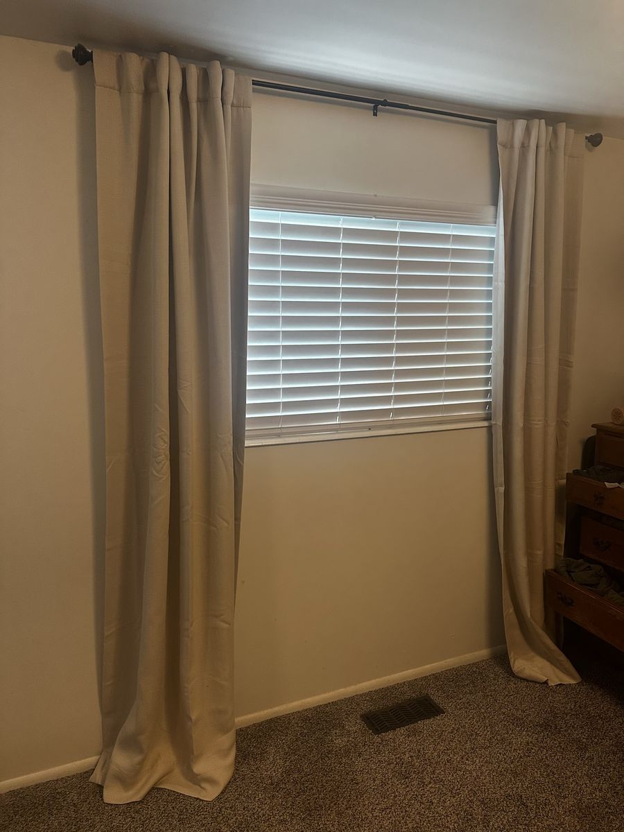 Neutral Beige Curtain Panels Set of 2