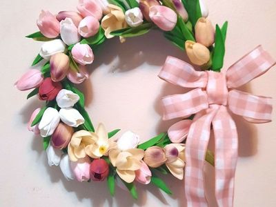 Handmade Spring Tulip wreath
