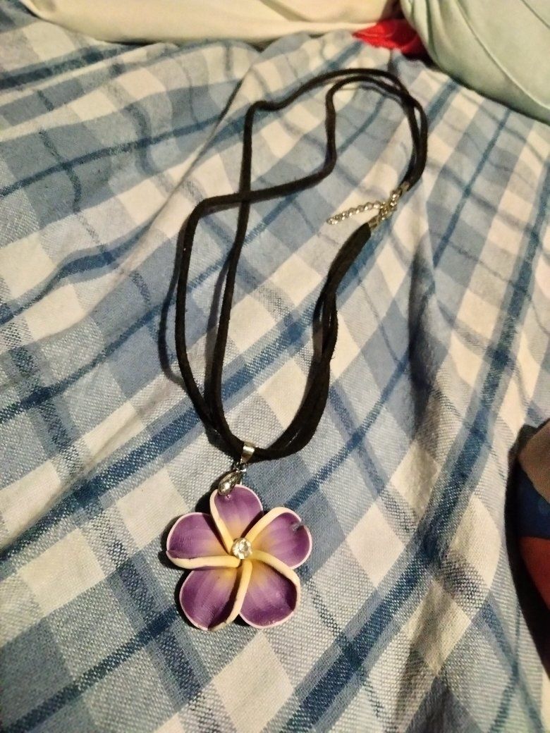 Purple Plumeria necklace
