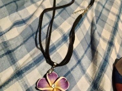 Purple Plumeria necklace