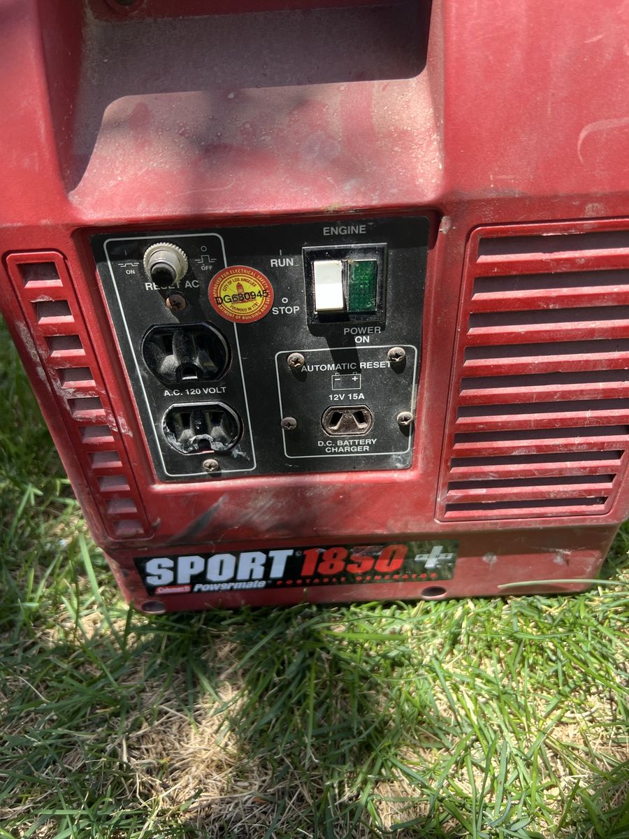 Coleman Powermate Sport 1850+ Portable Generator - 1850 Watts, 120V AC/12V DC