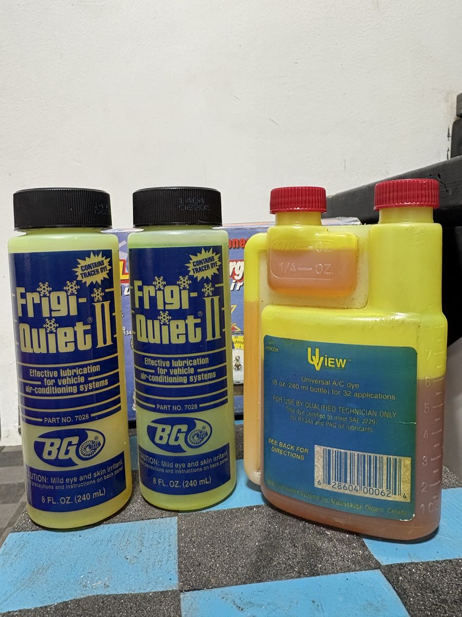 BG Frigi-Quiet II & UVIEW Universal A/C Oil & High Strength Dye Kit - 2x 8oz Lubricant, 1x 8oz Dye for A/C Systems