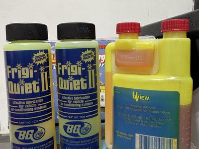 BG Frigi-Quiet II & UVIEW Universal A/C Oil & High Strength Dye Kit - 2x 8oz Lubricant, 1x 8oz Dye for A/C Systems