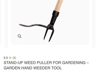 ECOgardener Stand-Up Weed Puller Tool with Long Wooden Handlent don’t bend down to pick a weed ever again