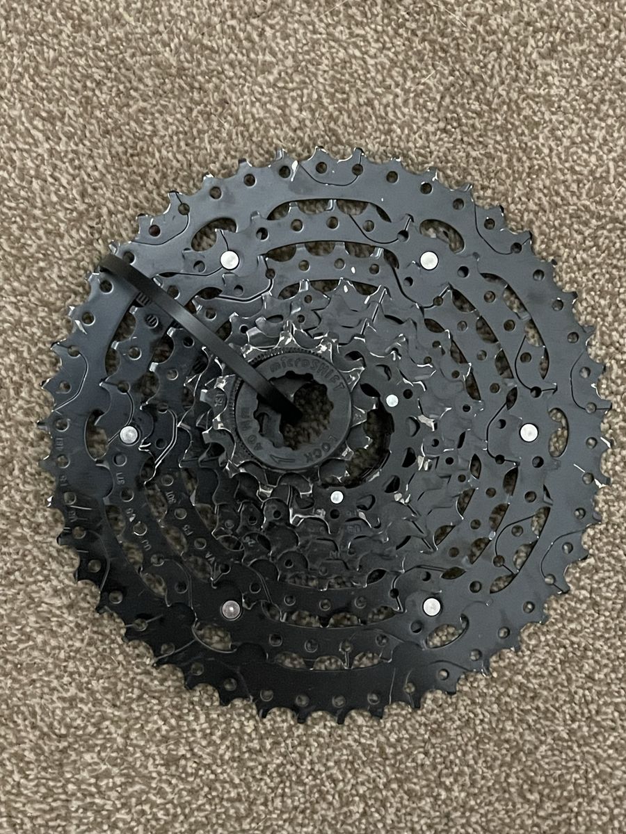 Used Microshift Advent Cassette 9 Speed 11-46T ED Black Hardened Steel Cogs