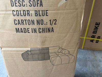 New - Sofa, Blue carton 1/2