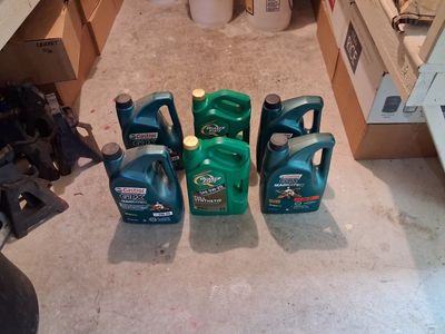SAE 0-20 full synthetic oil. $12 for 5 liters (I have 6 containers)